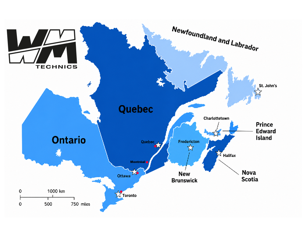 Carte des installations WM Technics